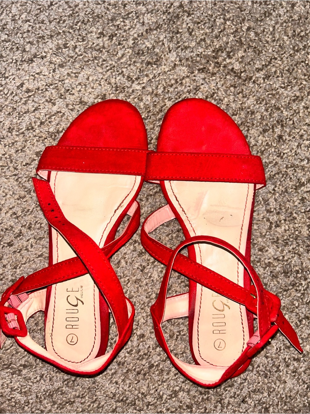 Rouge Helium Red Cross-Strap Women's Sandals